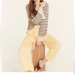 NWT J. Crew Butter Yellow Tie-Waist Pants 0